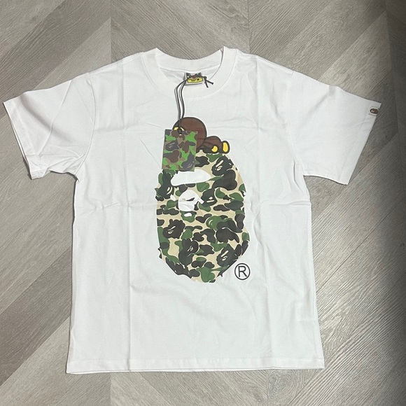 Bape White Camo Ape Head Tee - Picture 1 of 5